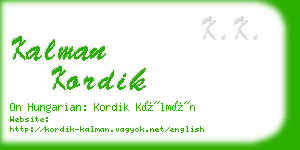 kalman kordik business card